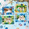 232 Pieces Summer Ocean Beach DIY 5'' x 7'' Picture Frame Craft Kit 32 Summer Under The Sea Felt Photo Frames and 200 Foam Stickers for Holiday Game Activities(Ocean,Cool Color)
